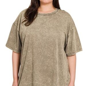 Casual Stone Wash Short Sleeve Tee